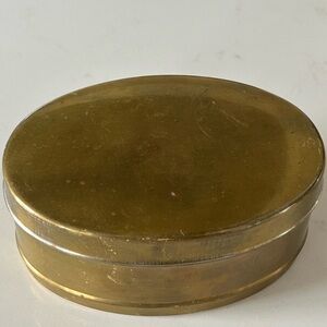 Vintage Brass Oval Trinket Box - Gold Tone 2.5 x 5.5
